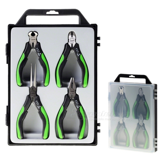 德國haupa 211880 ESD pliers set 4-pieces 防靜電電子鉗組