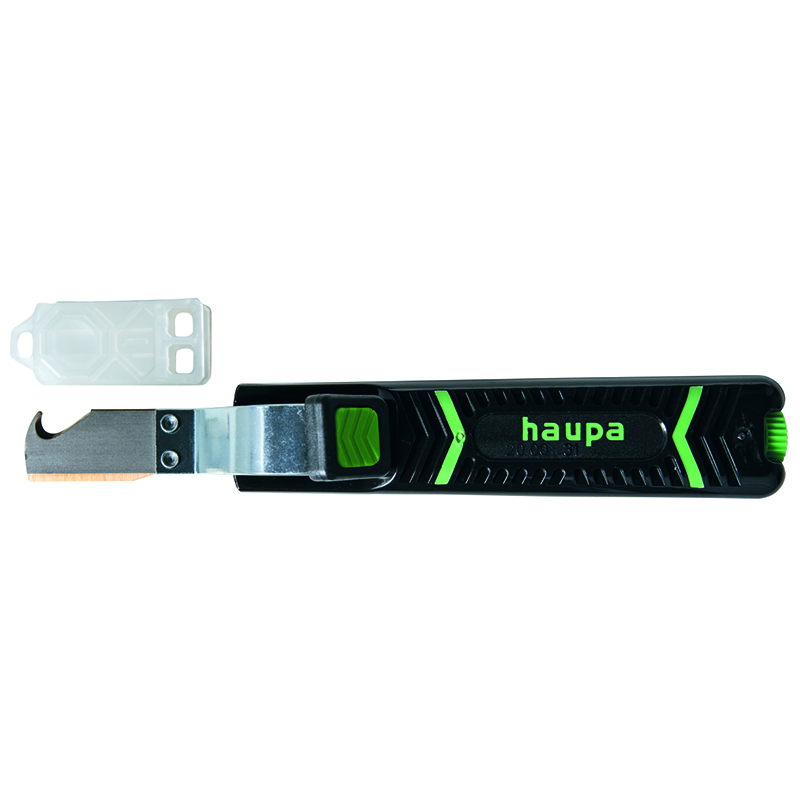 德國haupa200031 CABLE STRIPPER HOOK 刀片型剝皮刀|力騏企業有限公司 德國專業手工具 義大利ABS接線盒IP開關箱 進口歐式端子台 太陽能直流DC端子台 太陽能直流DC保險絲座 太陽能直流突波吸收器 太陽能交直流1000V數位鉤錶 軌道式接線端子台