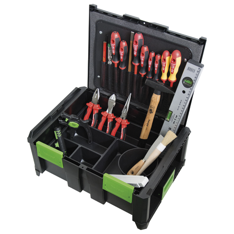 德國haupa 220608 SysCon M tool case set "Start VDE“ 系統箱工具組|力騏企業有限公司 德國專業手工具 義大利ABS接線盒IP開關箱 進口歐式端子台 太陽能直流DC端子台 太陽能直流DC保險絲座 太陽能直流突波吸收器 太陽能交直流1000V數位鉤錶 軌道式接線端子台