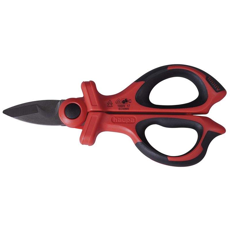 德國haupa 200201 Allround soft-grip scissors VDE絕緣電工剪刀